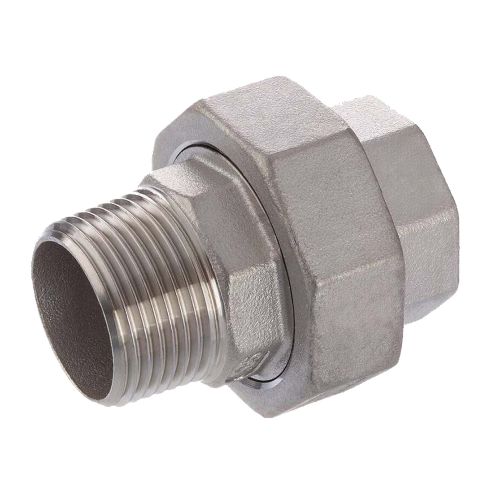 4" Edelstahl Fitting V4A AISI 316 Verschraubung Innen x Außengewinde IG x AG konisch dichtend  - PN 16 bar