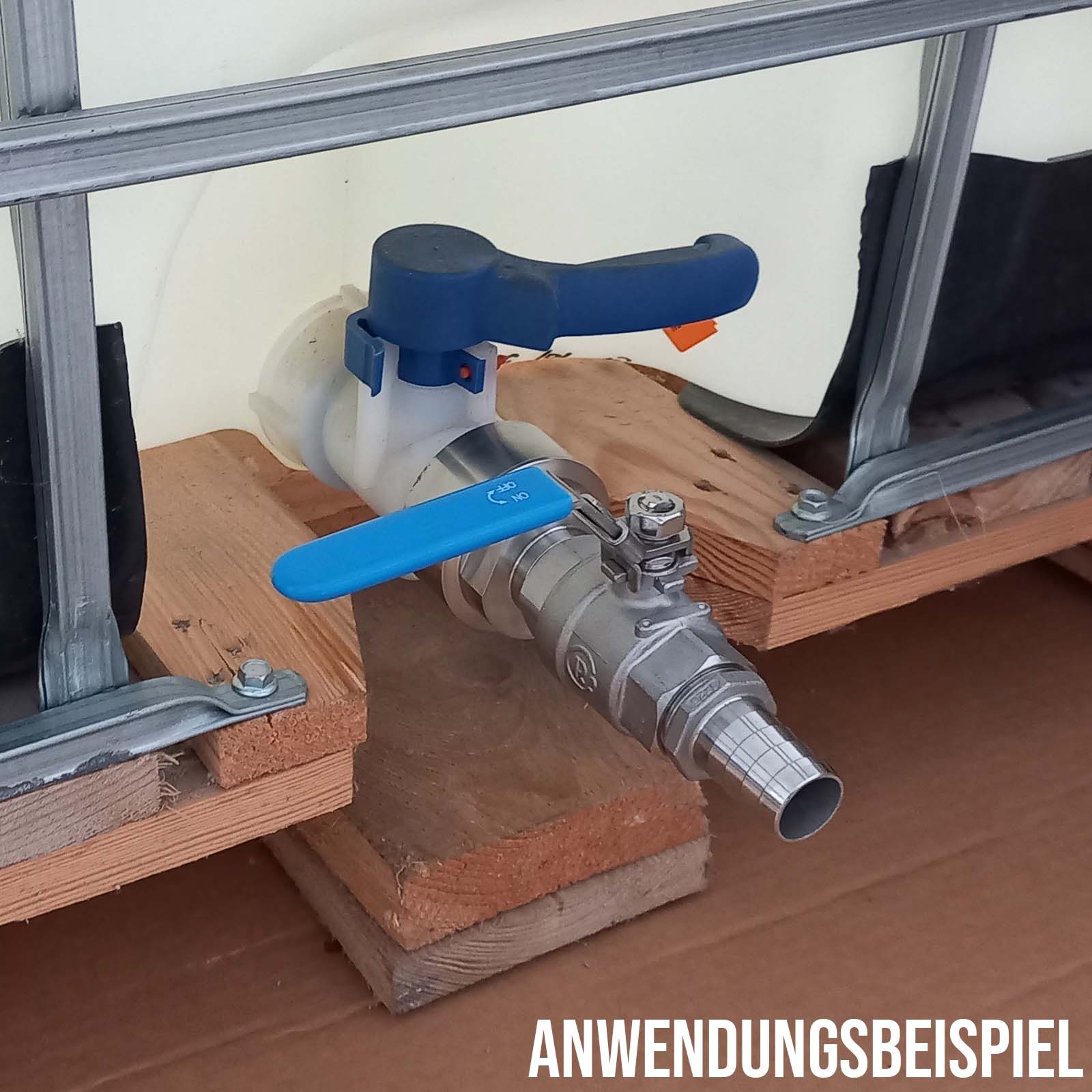 51 mm 2 " S60 x 6 Container Edelstahl (AISI 316) Anschluss Set Kugelhahn Schlauch Tülle Stutzen - PN 16 bar
