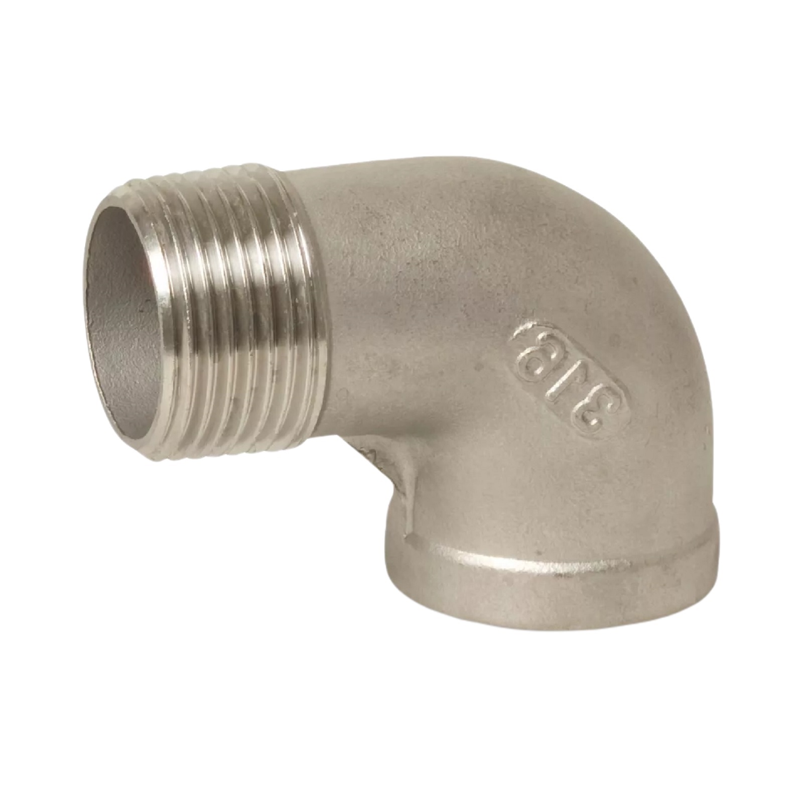 1/4" Edelstahl Fitting V4A AISI 316 Winkel 90° Innen x Außengewinde IG x AG - PN 16 bar