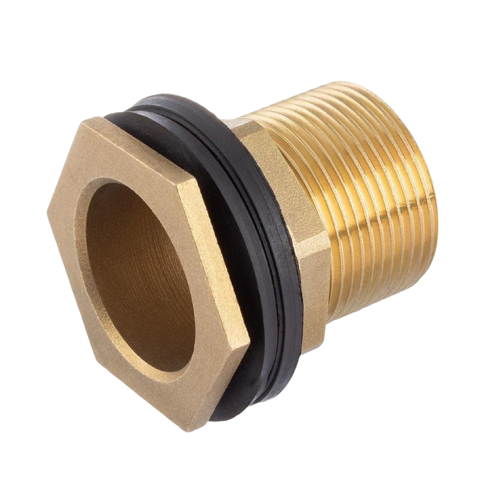 2" Tank Regen Tonnen Durchführung Connector Messing Einlass x Außengewinde  - PN 16 bar