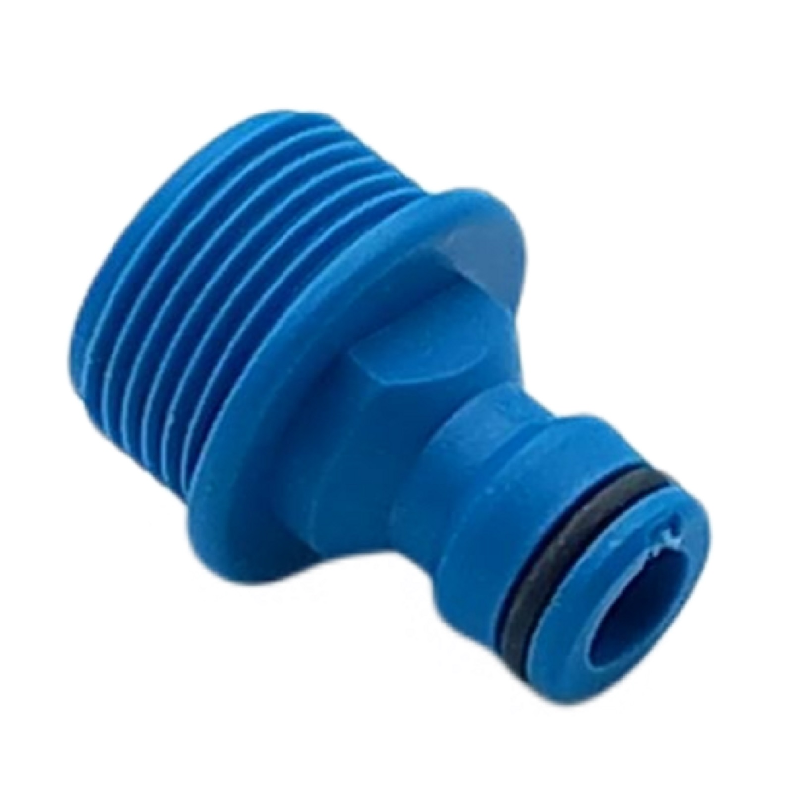 3/4" Zoll  AG Hahnanschluss Click-System Quickconnect Außengewinde Kunststoff blau - 10er Pack