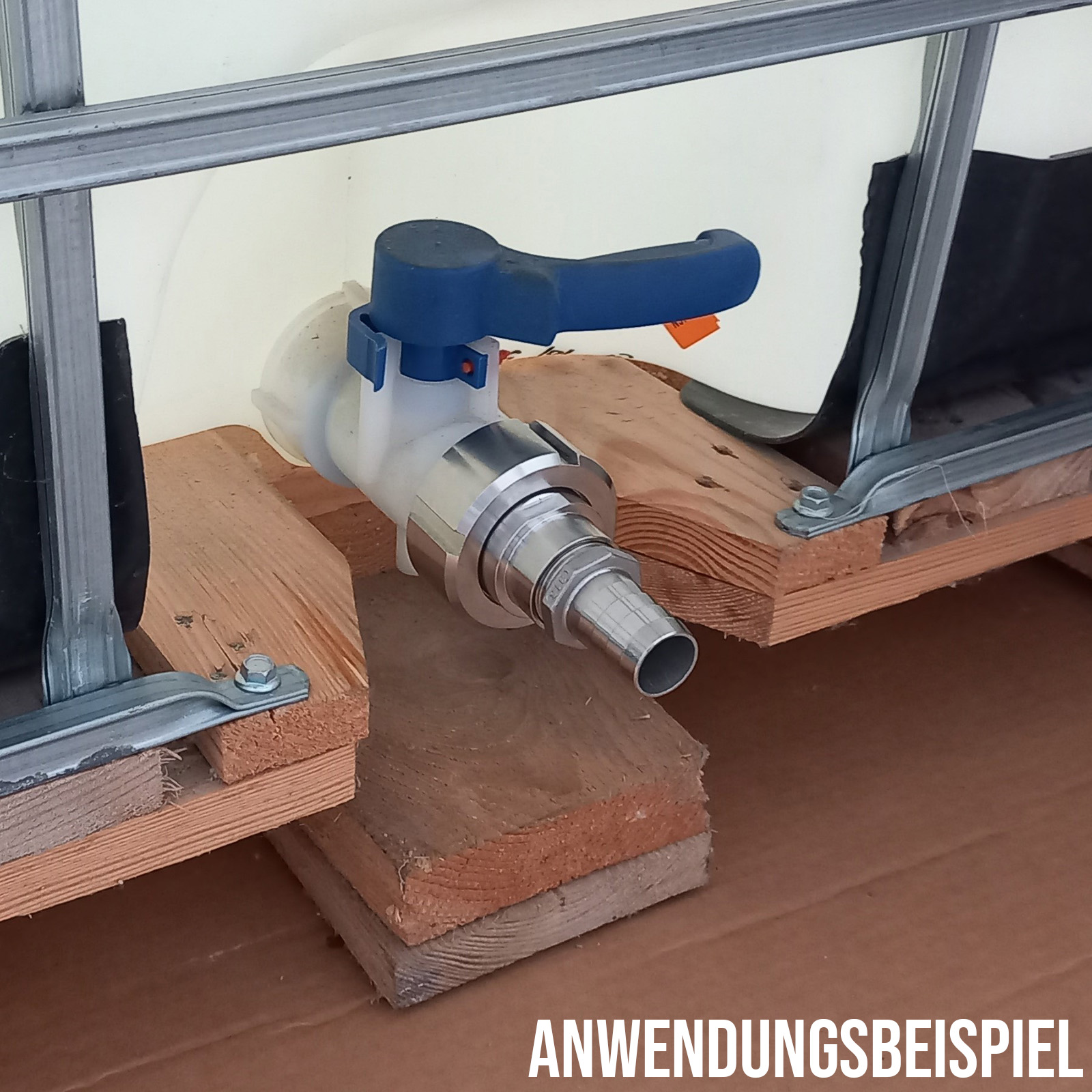 51 mm 2 " S60 x 6 IBC Container Edelstahl (AISI 316) V4A Anschluss Set Schlauch Tülle Stutzen - PN 16 bar
