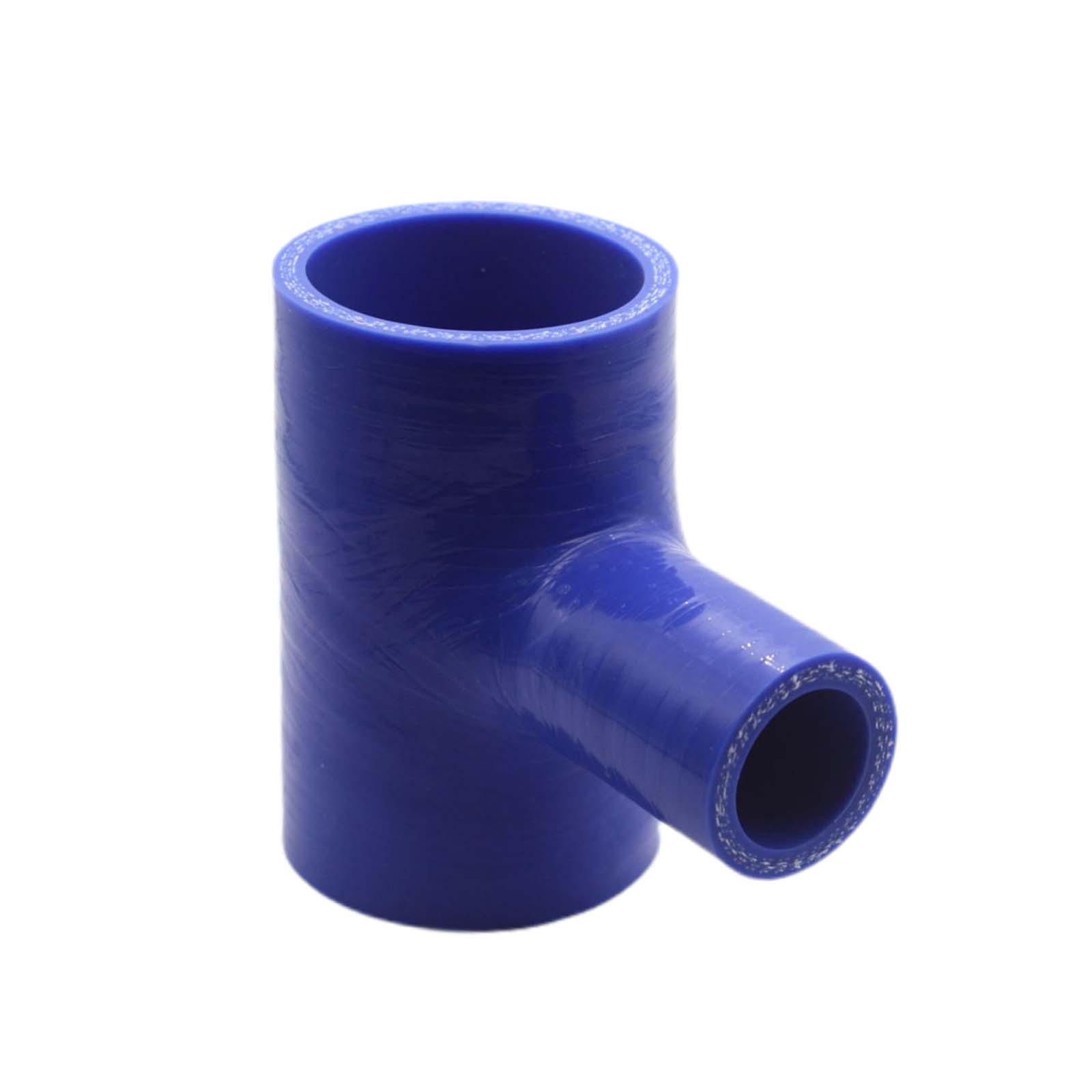 76 x 25 mm Kühlerschlauch T-Stück 90° Grad LLK Silikon Bogen Krümmer Verbinder Tülle Schlauch blau - Korpus 100 mm