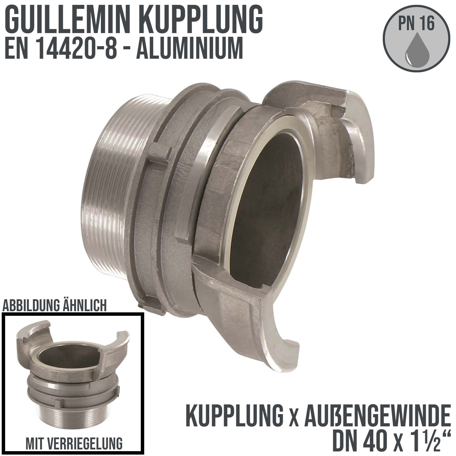 DN 40 Guillemin Kupplung Verriegelung BSPP Außengewinde AG 1 1/2" Aluminium - PN 16 bar