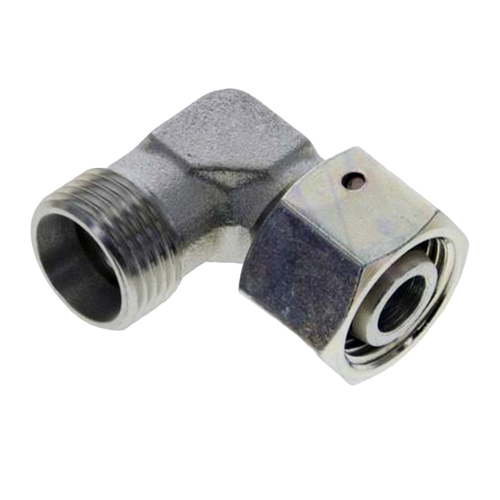 Hydraulik Verschraubung einstellbarer Winkel 90° 28 L (M 36 x2,0) AG x IG ohne Mutter / Schneidring