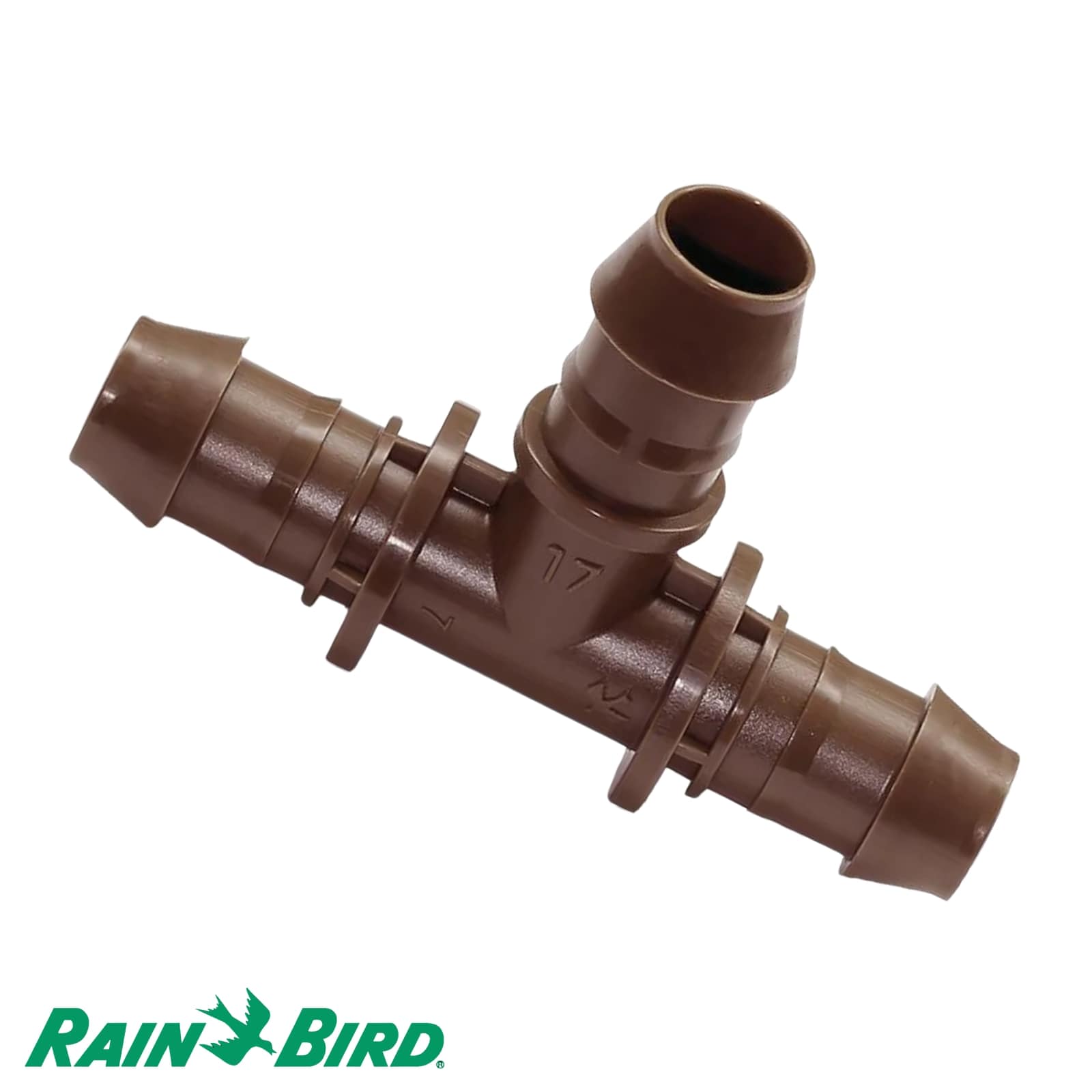 17 mm x 1/2" Rain Bird T-Stück 90° Kunststoff Tülle x Außengewinde x Tülle Tropf Fitting braun Typ XFF17 - PN 3,5 bar