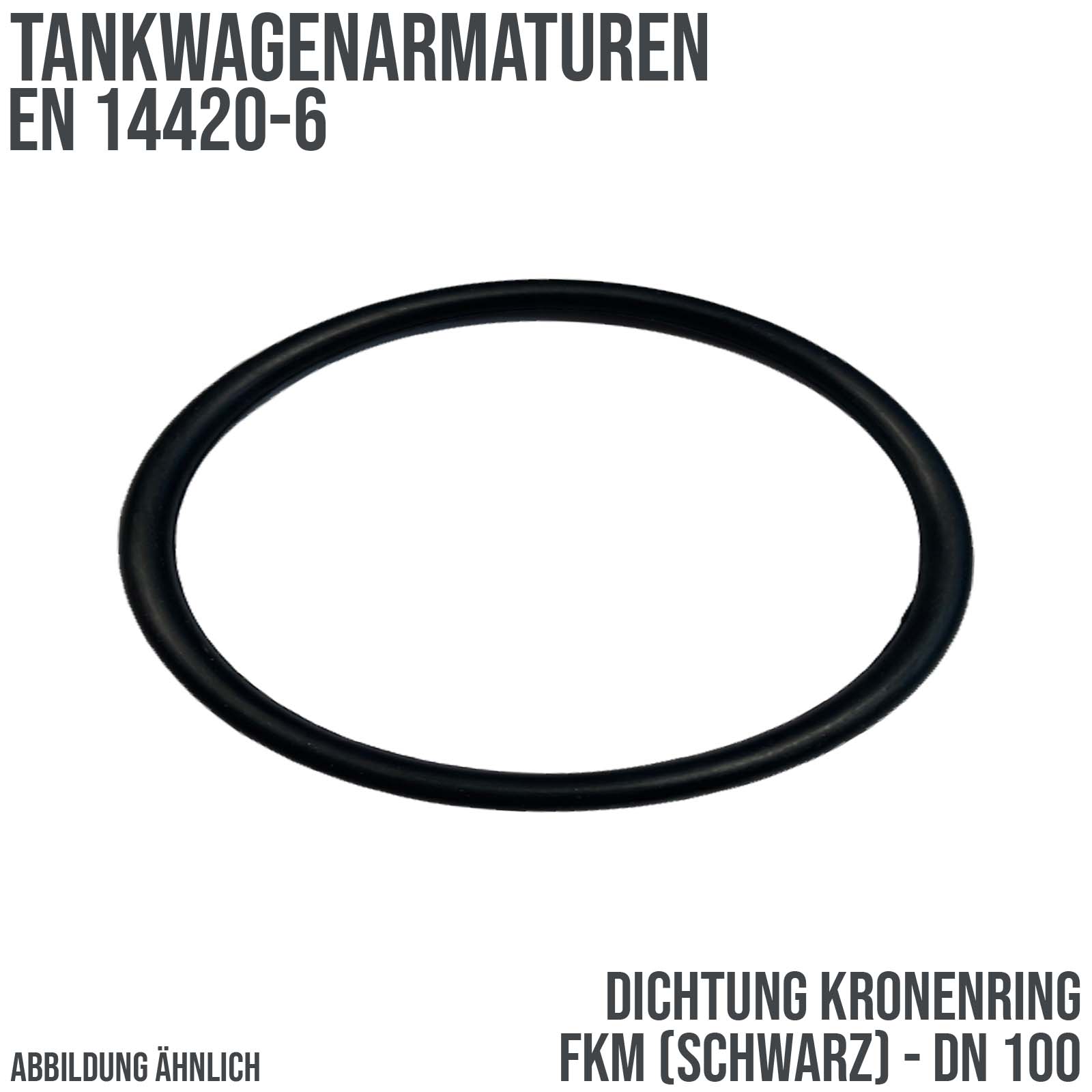 DN 100 4" Dichtung Tankwagen Kronenring FKM schwarz