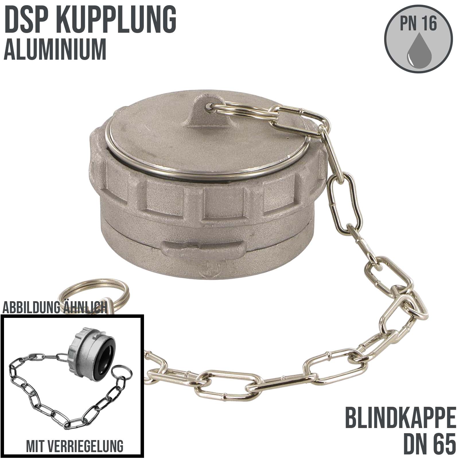 DN 65 DSP Kupplung Aluminium Blind Kappe Verschluss - PN 16 bar