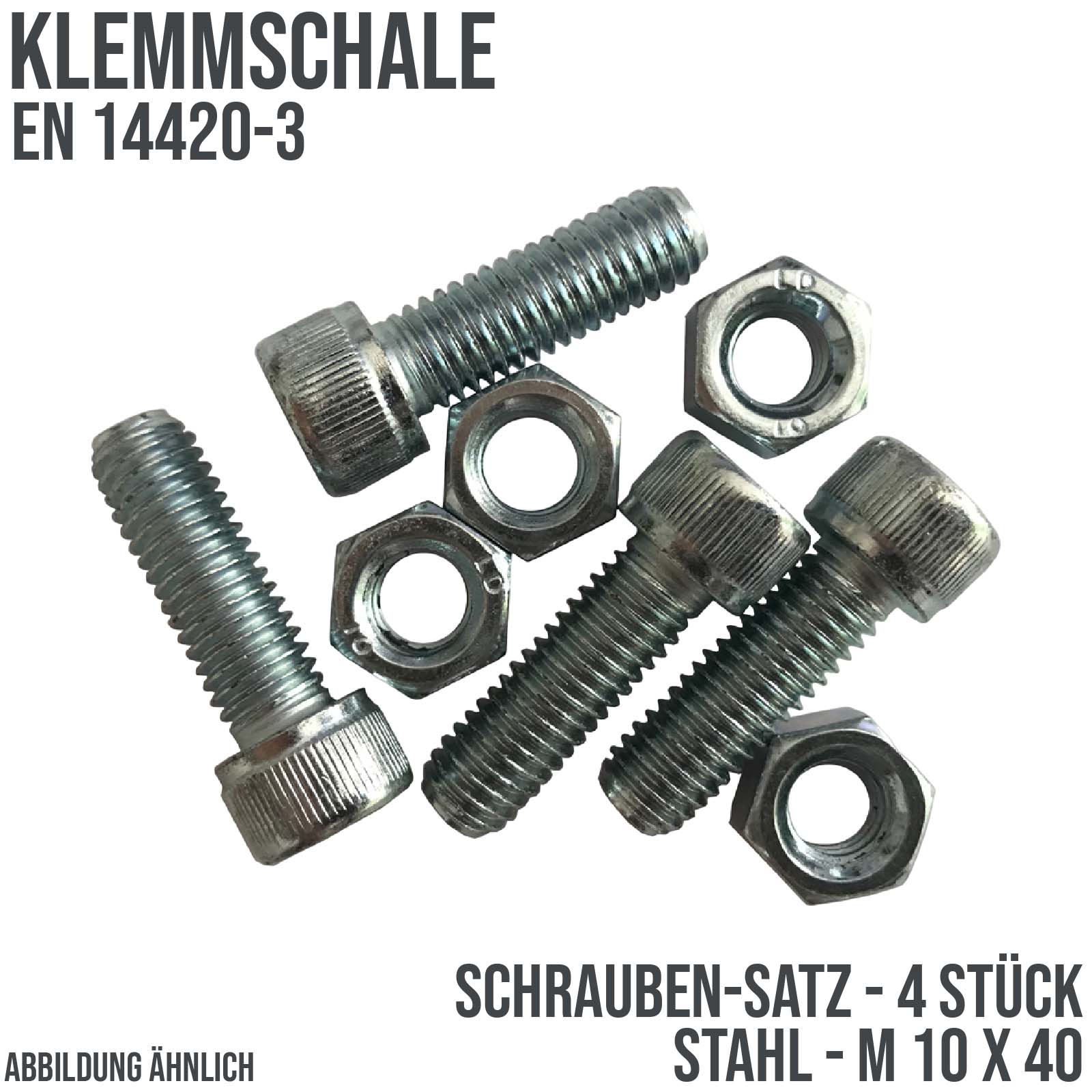 M 10 x 40 Schrauben Satz Klemmschale Stahl